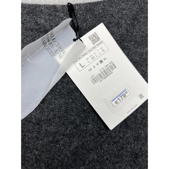 Zara Collection Womens Wool Tubetop Bodycon Dress L Modern Retro Mcm Minimalist - Picture 4 of 11